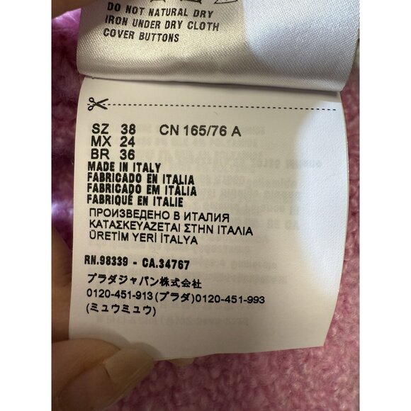 Miu Miu Pink Bouclé Wool-Blend Button-Up Cardigan With Pockets - Picture 4 of 16